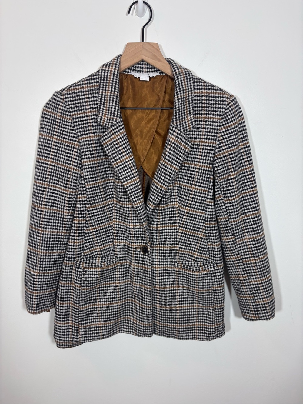 Old Navy Polished houndstooth/check plaid fashion blazer XS office business date